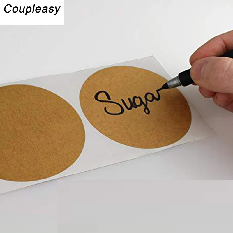 500Pcs 2.5cm Blank Kraft Paper Sticker Round Shape Office Classification Stationery Sticker Sealing Sticker for Handmade Product