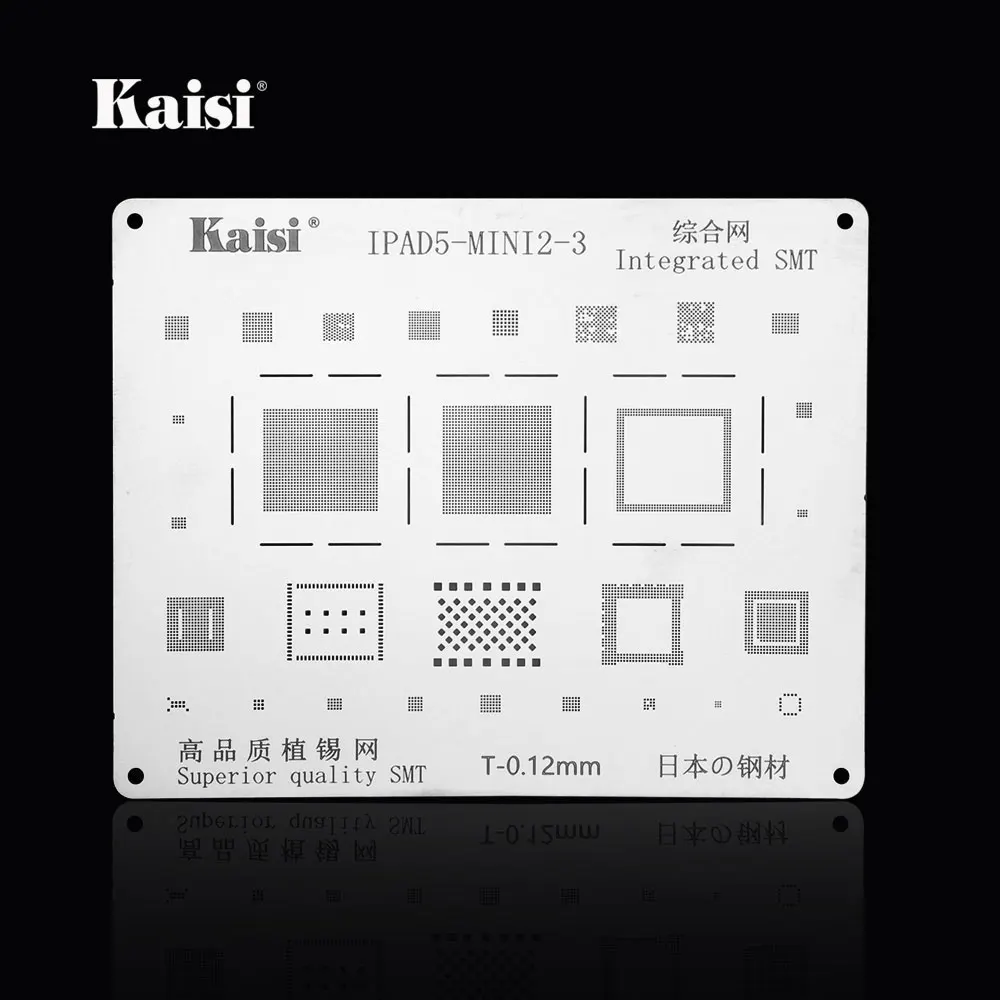 5 pcs full IC Chip SMT set BGA Reballing Stencil Kits for iPad pro iPad3-4 iPad5 mini 2-4 high quality 0.12mm laser square hole