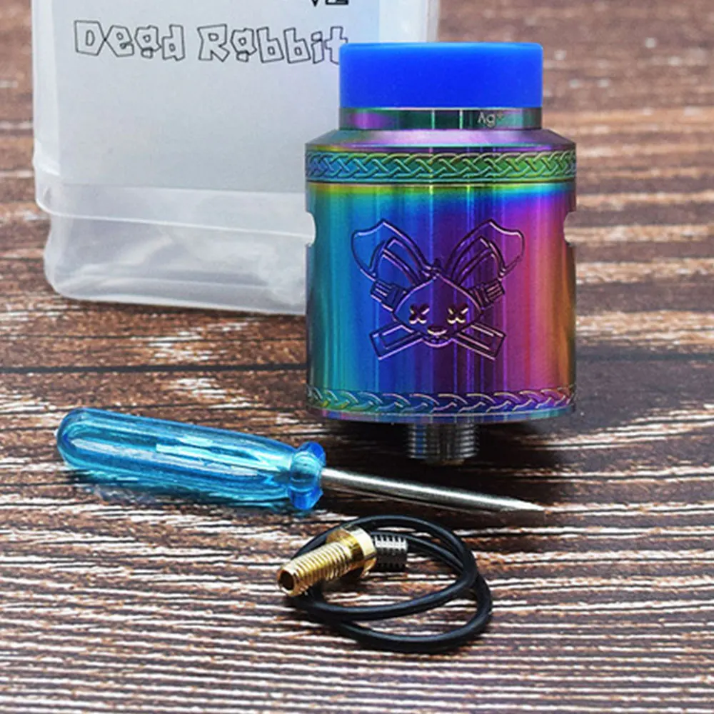 Dead Rabbit V2 RDA 24mm diameter Vape Tank with BF squonk 510 pin box mod atomizer VS Hellbeast RDA