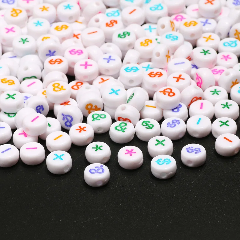 Square Flat Round Russian Letter Digital Acrylic Beads Alphabet Loose Beads For Jewelry Making DIY Necklace Bracelet Accessories