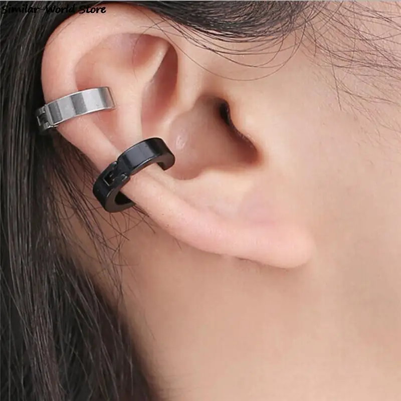 1 pcs Man Titanium Steel Earrings Ear Clip Ears Buckle Women Earrings Jewelry Ear clip without pierced ears