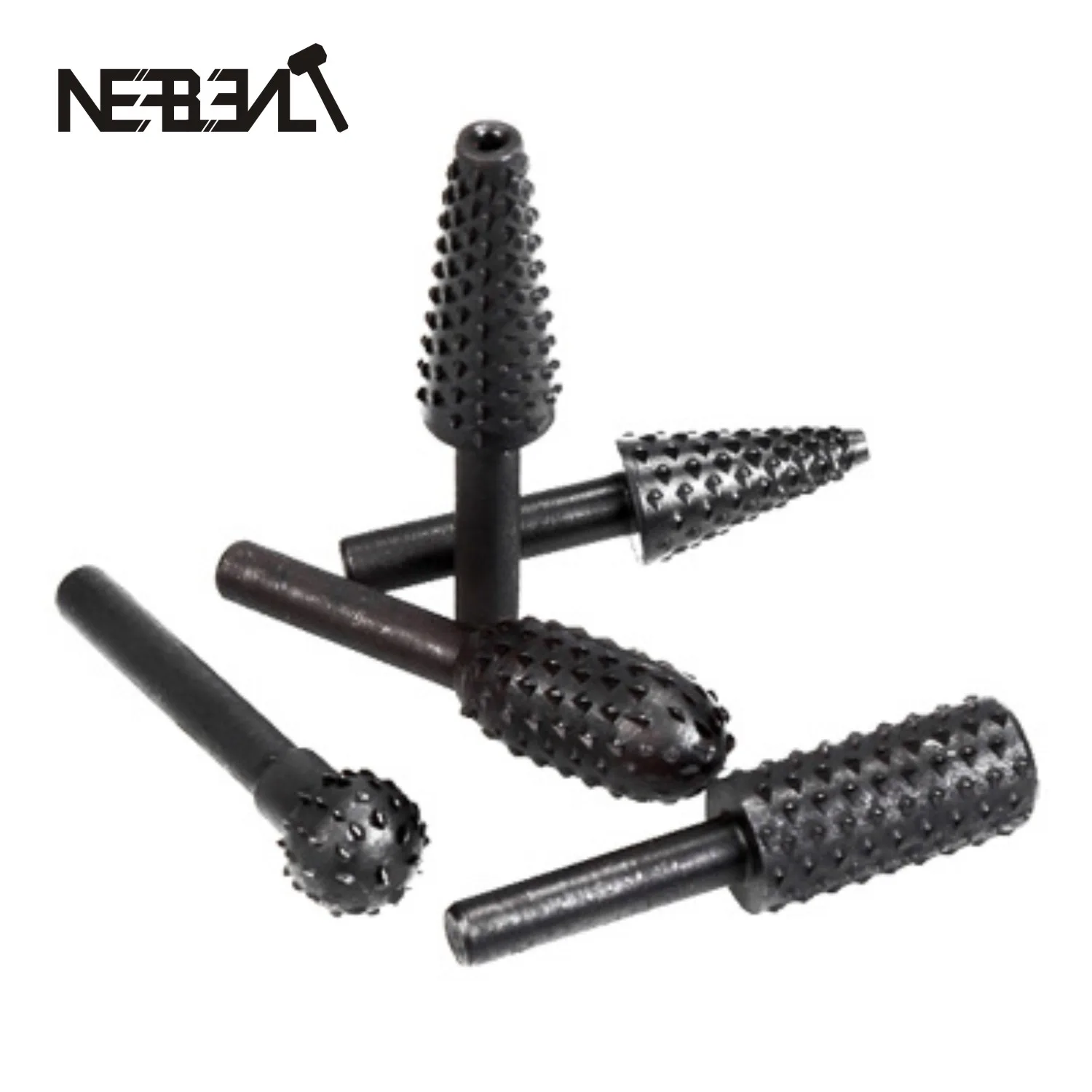 5pcs Carpintaria Aço Rotary Rasp Arquivo 1/4 "Shank Rotor Craft Files Rasp Burrs Madeira Bits Moagem Poder Escultura Ferramenta Mão