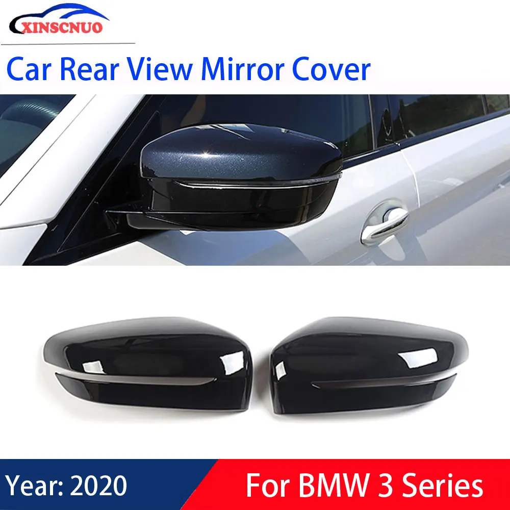 

XINSCNUO Car Rear View Mirror Cover Gloss black For BMW 3 Series 2020 Mirror Covers Caps Replacement