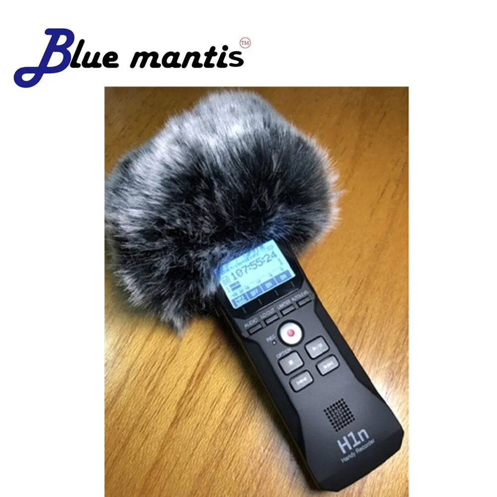 Dead Cat Outdoor Microphone Cover Artifical Fur Wind Muff Windshield For Zoom H1 H1N Windproof Muffler Windscreen  Blue Mantis