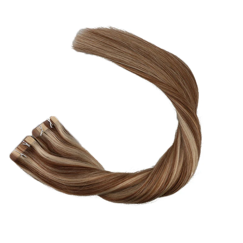 Toysww ruban adhésif dans l'extension de cheveux humains trame cutanée Remy cheveux naturels 14 "- 24" couleur Piano 11P613 droit