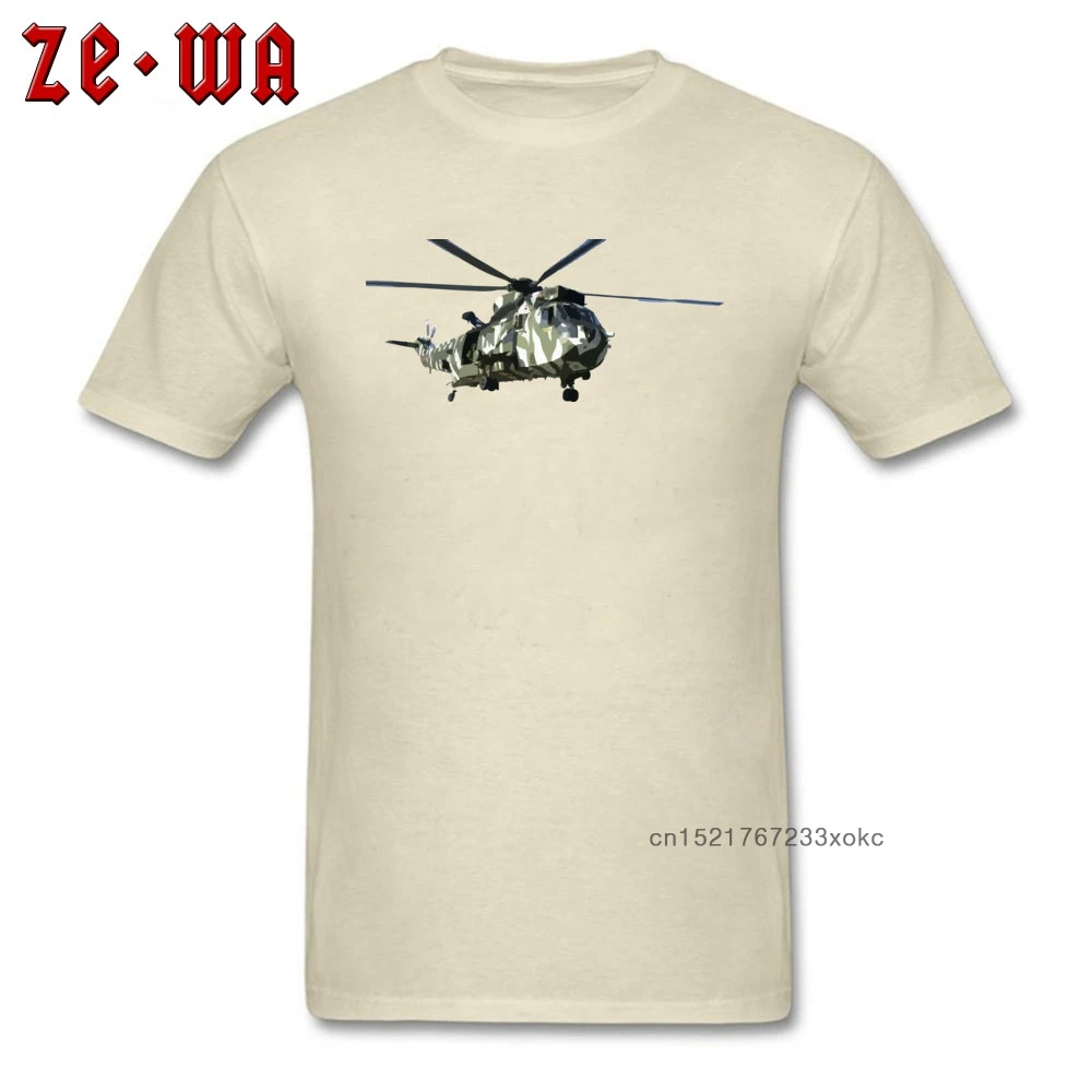 Geek Helicopter T Shirt Men Beige T-shirt Special Labor Day Short Sleeve O-Neck Tees 100% Cotton Clothes Slim Fit Tops