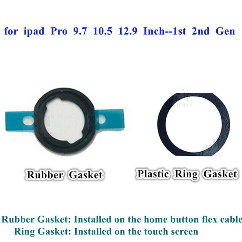 1Pcs Home Button Rubber Gasket Compatible for Ipad Pro 9.7 10.5 12.9 Inch 2015 16 2017 Air 1 2 3 Home Button Plastic Ring Gasket