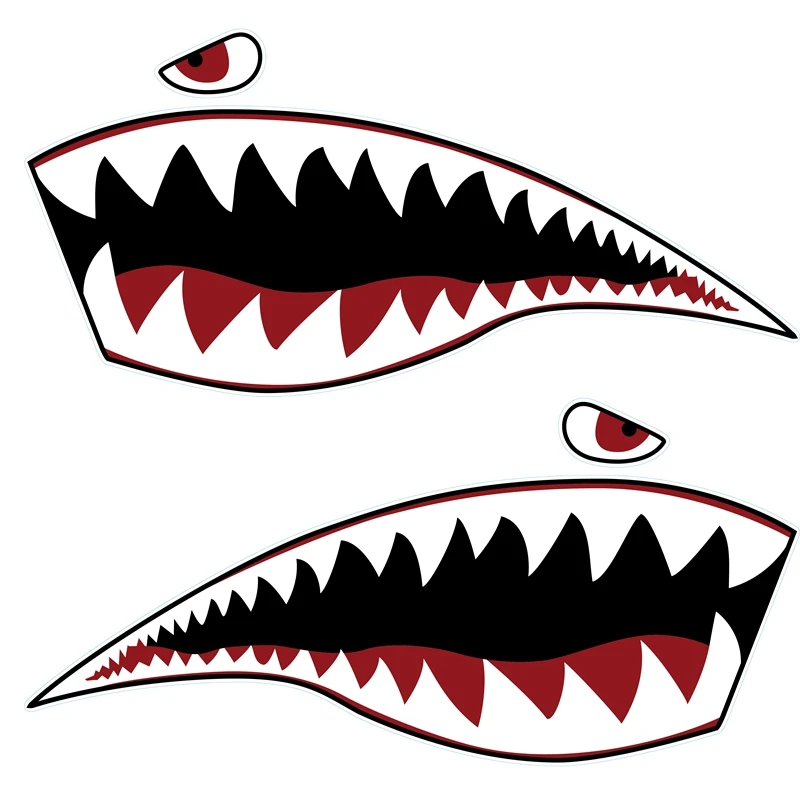 Waterproof PVC Decal Shark Teeths for Kayak Boat Car Truck Stickers