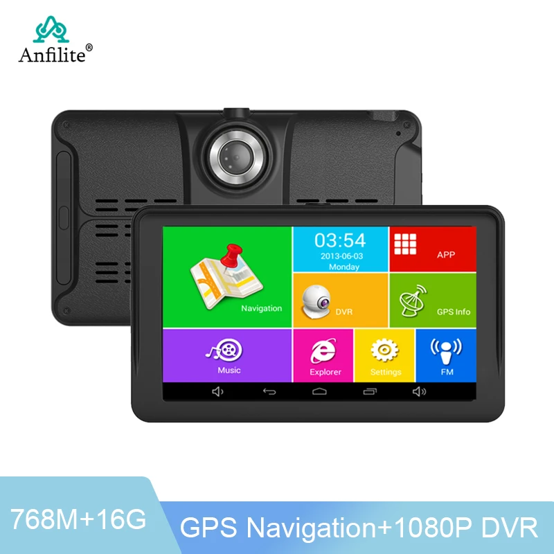 Android 7 Inch Touch Screen Car DVR HD 1080P 3D GPS Navigation 24H Parking Monitor Dash Camera Video Registrar With Sunshade