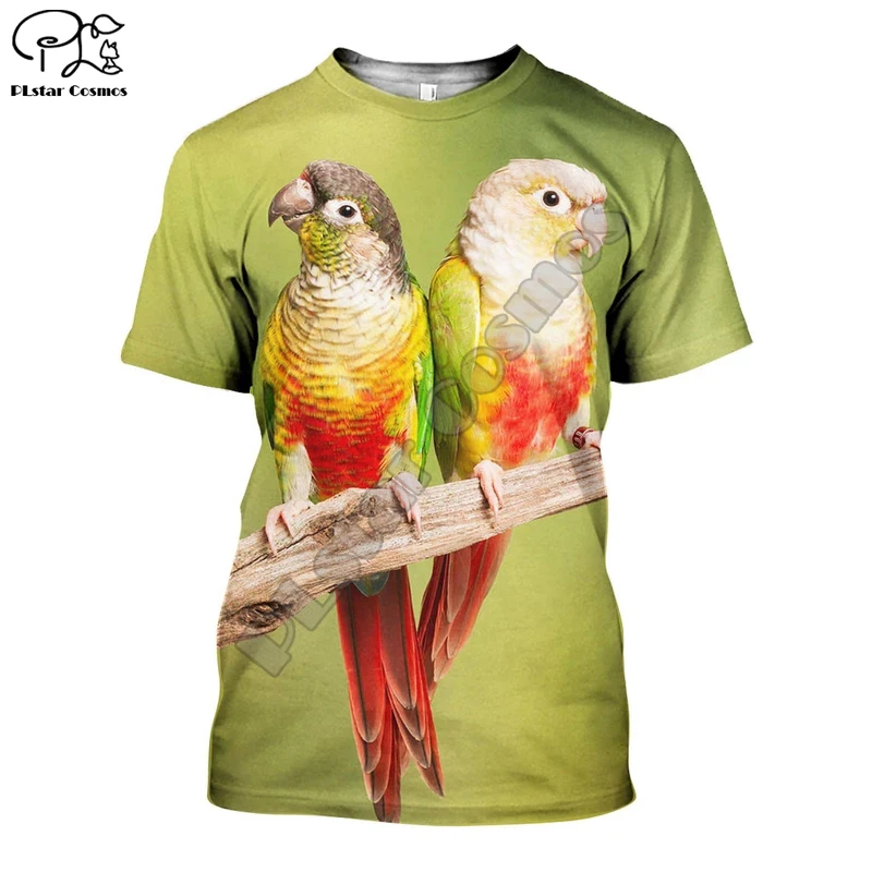 

PLstar Cosmos Animal Parrot Flower Bird Retro Funny Streetwear 3D Printed Unisex Summer T-shirts Tees Short Sleeves style-4