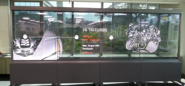 2*4 pces 55 "polegadas oled display telas transparentes 55 polegadas oled display video wall