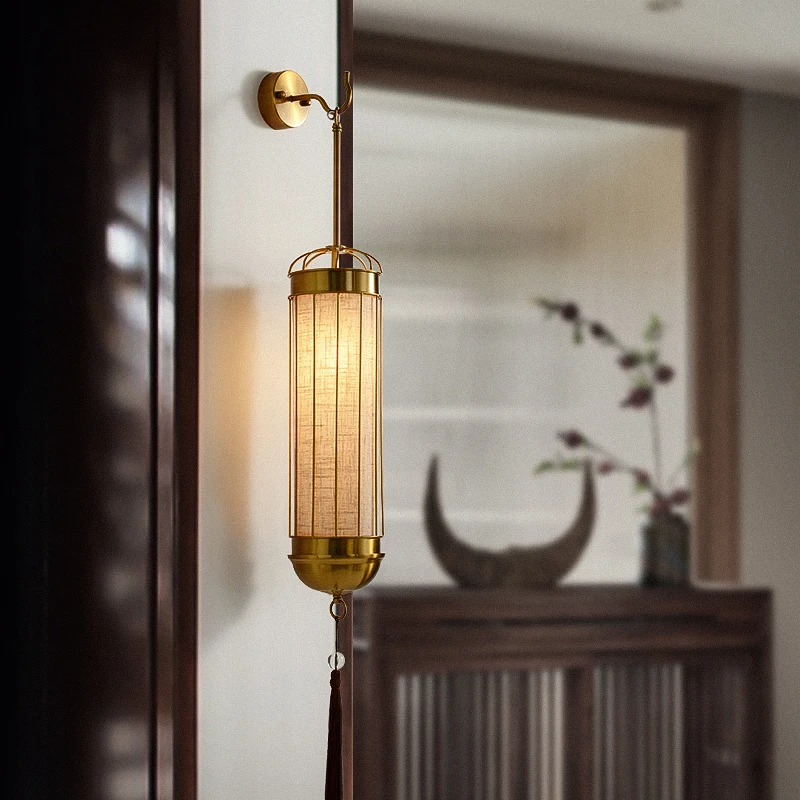 Royal palace Vintage LED Wall Light for Foyer Parlor Living Room Indoor Fabric cover Wall Lamp Bedside Balcony Corridor Lighting