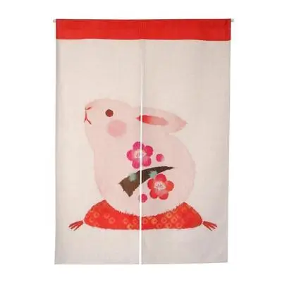 

Taiwan Japan style Chinese lucky fortune rabbit fabric door curtain shade hanging bedroom living room kitchen home decoration