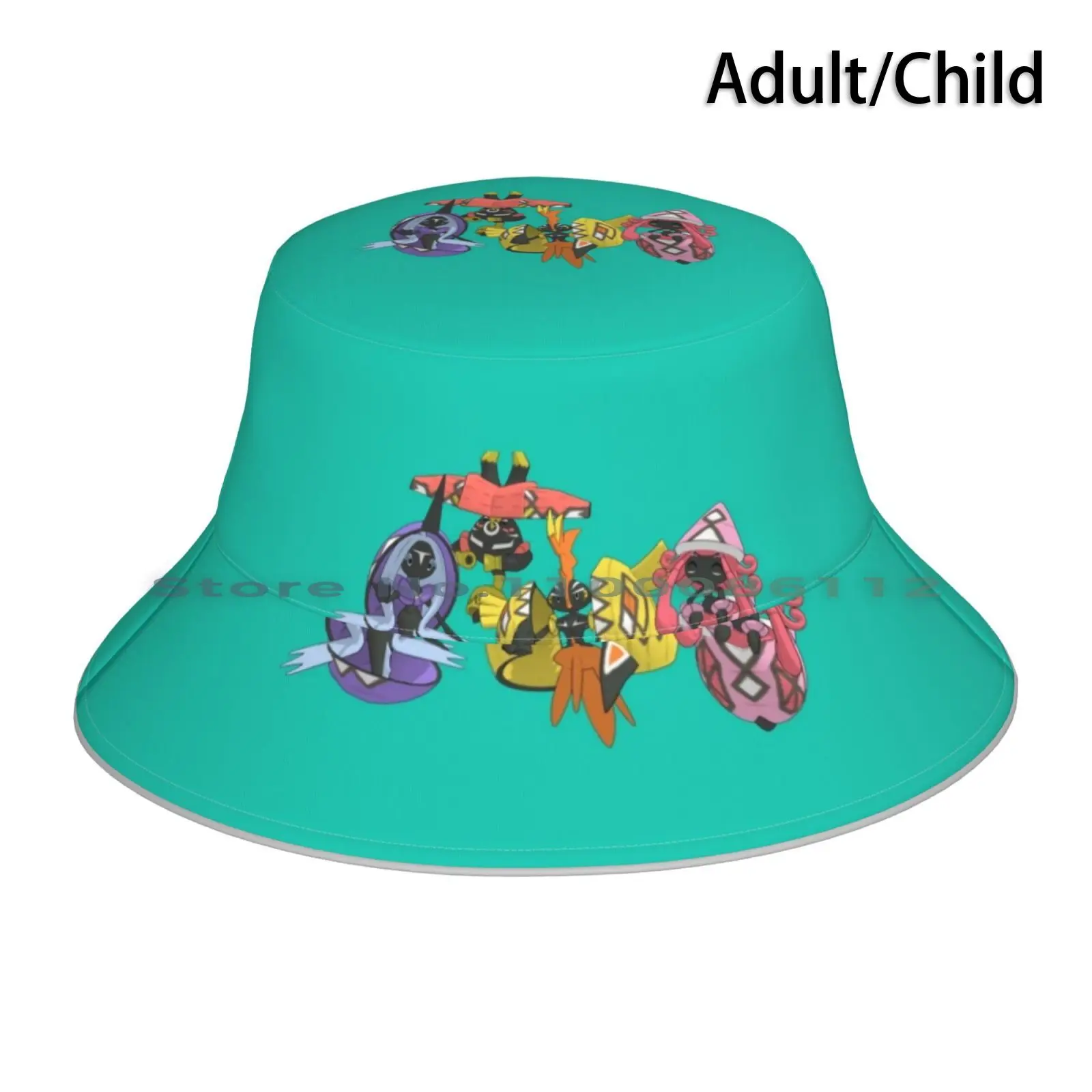 Island Guardians Bucket Hat Sun Cap Tapu Koko Tapu Lele Tapu Bulu Tapu Fini Sun And Moon Foldable Outdoor Fisherman Hat