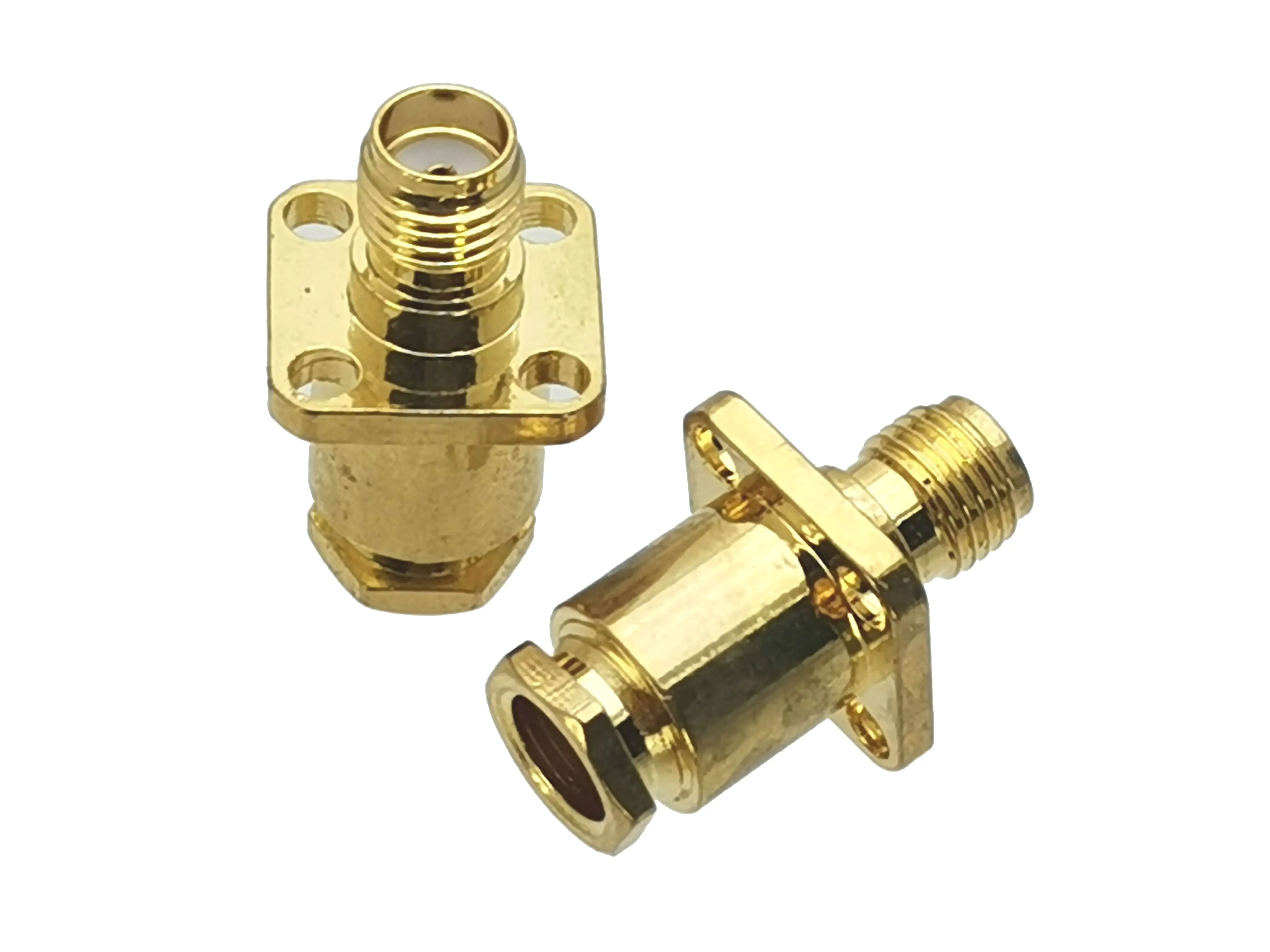 1Pcs Connector SMA Female jack 4-holes Flange clamp RG58 RG142 LMR195 RG400 Cable RF Adapter Coaxial High Quanlity