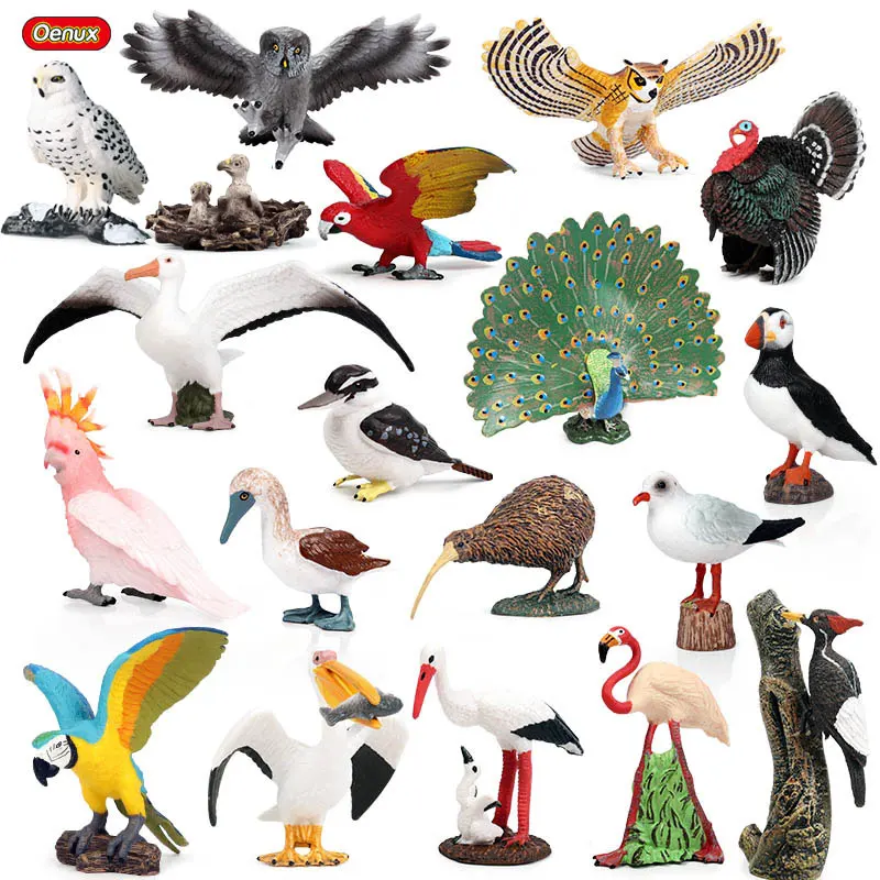 Oenux น่ารัก Lovely Bird สัตว์การกระทำรูป Woodpecker Parrot Eagle Phoenix นก Miniature บ้านสวนตกแต่งของเล่น