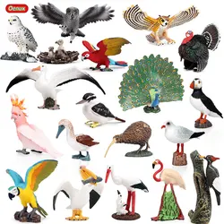 Oenux Cute Lovely Bird Animals Action Figure Woodpecker Parrot Eagle Phoenix Birds Miniature Model Home Garden Decoration Toy