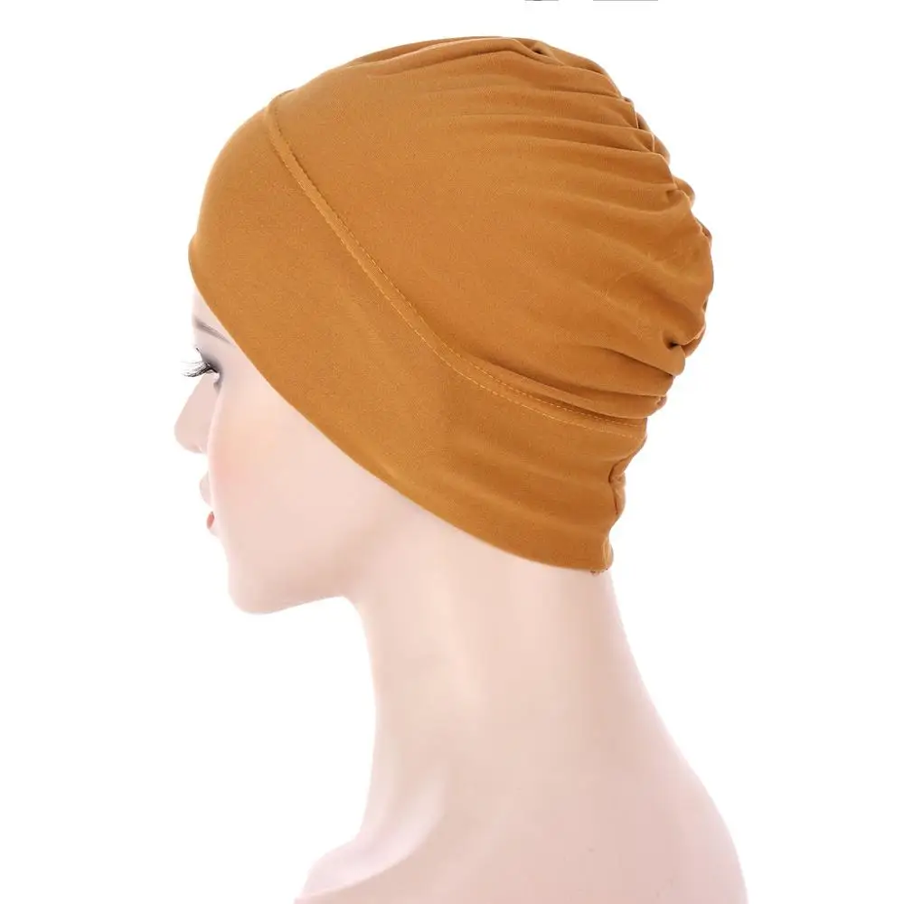 Elastic Women Plain Inner Hijab Cap Islamic Female Headband Turban underscarf Bonnet Musulman Femme Under Scarves Caps