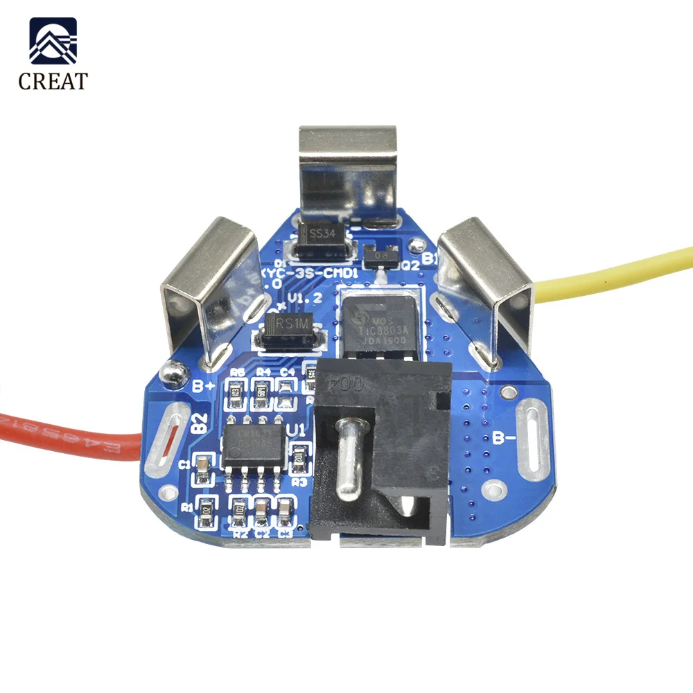 3S 12.6V 6A BMS 18650 Lithium Battery Protection Board Power Bank Balance Overcharge Overdischarge for Electric Drill