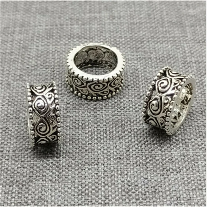 

5 Pieces of 925 Sterling Silver Swirl Spiral Beads Large Hole Spacer for Bracelet