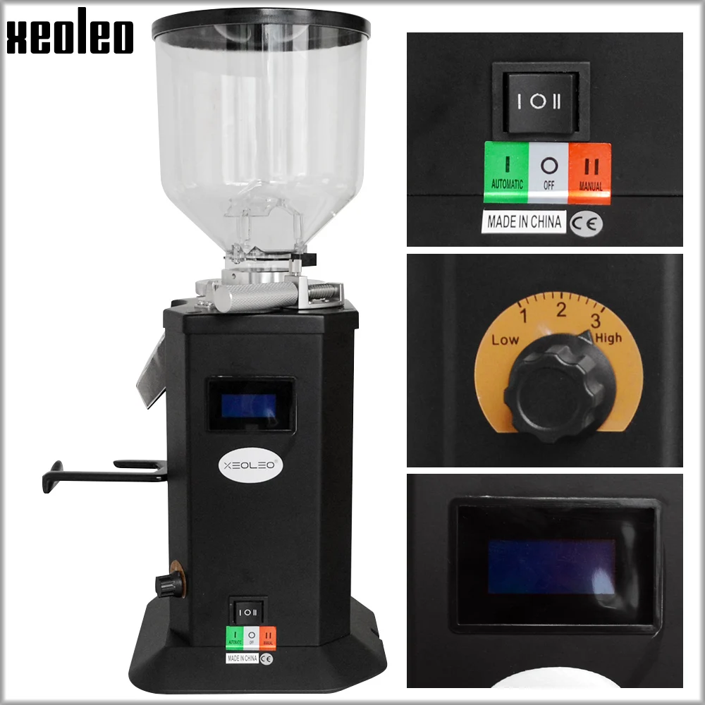 XEOLEO Electric Coffee grinder Automatic Coffee Milling machine 74mm Flat Burr Coffee Miller 15 Steps adjustable 110/220V