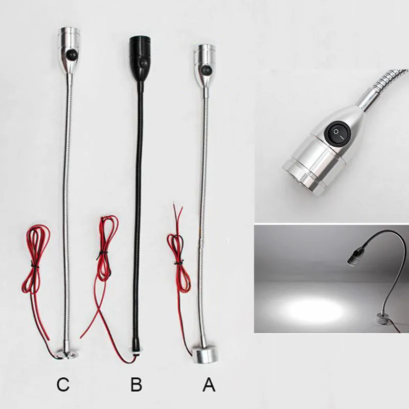 

Industrial Lighting 3W DC12V 24V CNC 3000K LED Working Lamp Machine Light Flexible L40cm Gooseneck LED Workshop Working Lamp