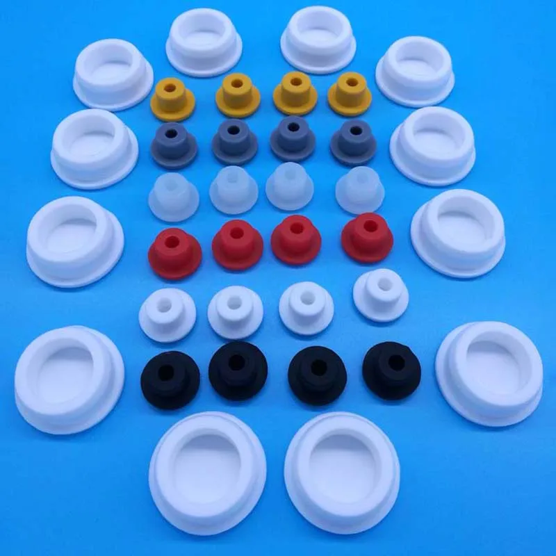 Bore 15-48.5mm Round Silicone Rubber Seal Hole Plug Blanking End Caps Seal T Type Stopper Black/White/Red/Yellow/Gray/Green/Blue