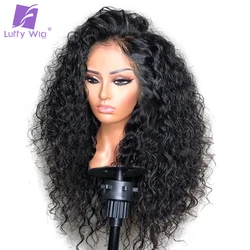 Hd Transparent Lace 13x6 Curly Lace Front Wig 200 Density Glueless Preplucked Remy Brazilian Human Hair Wigs for Women LUFFY