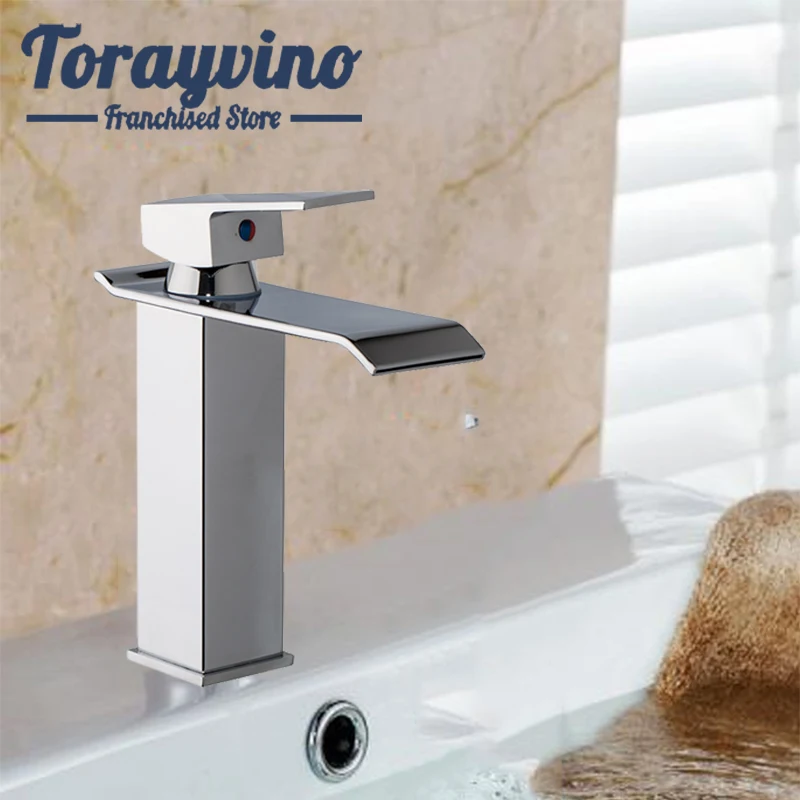 

bathroom chrome faucets rubinetto bagno basin Oil Rubbed Bronze sink faucet hot & cold waterfall mixer faucets deck mounted taps