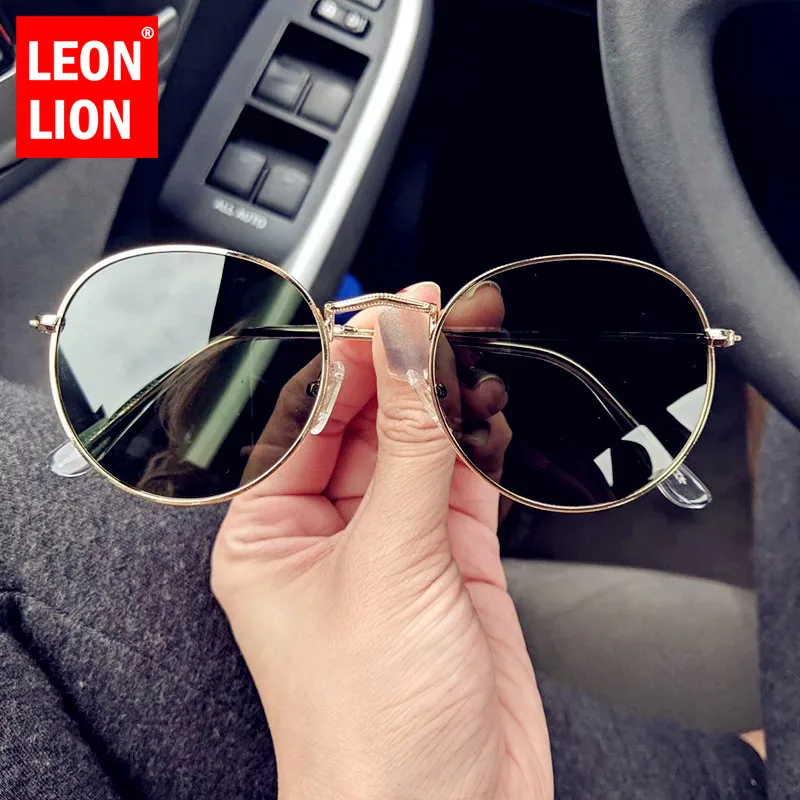 

LeonLion 2023 Small Round Sunglasses Women/Men Brand Designer Eyeglasses Women High Quality Mirror Sun Glasses Vintage Oculos