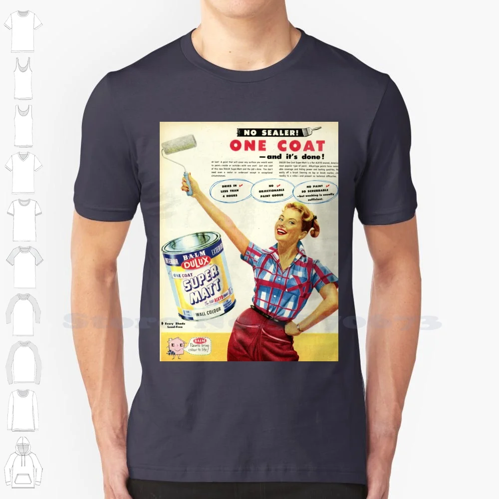 Краска 1950s Dulux. Advert 100% хлопковая футболка Deluxe 1950s австралийская Домашняя одежда Dulux модная винтажная