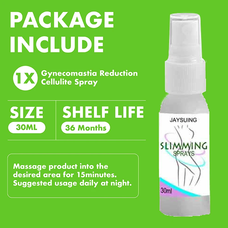 Newly Gynecomastia Reduction Cellulite Spray Men's Muscle Accelerator Sprayer 30ml Natural Extracts for Tightening Muscle