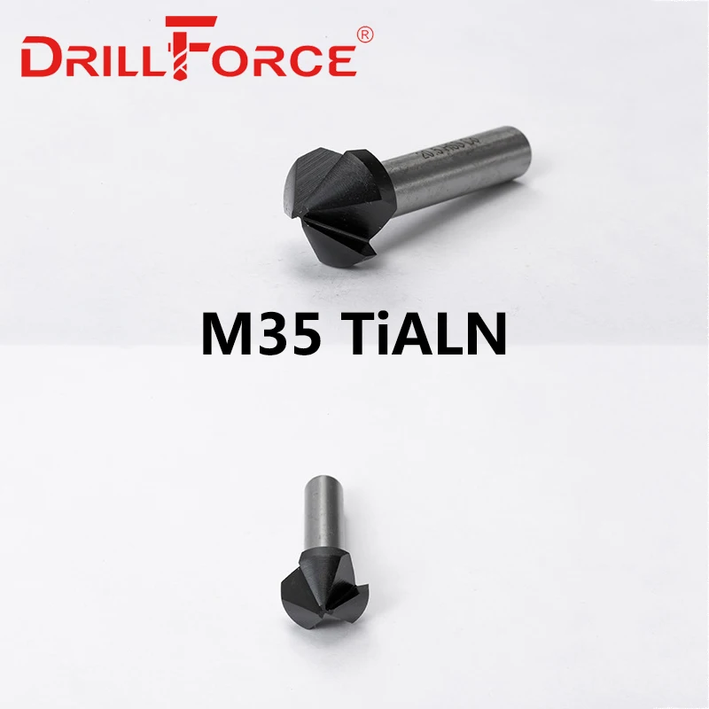 Drillforce Chamfer Countersink Drill Bits 6.3-40mm 3 Flutes 90 Degree (6.3/8.3/10.4/12.4/16.5/20.5/25/31/40mm)