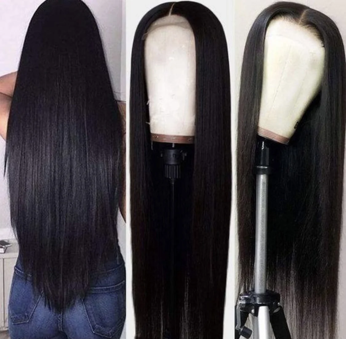 Svipwig Long Straight Synthetic Lace Front Wig For Women Smooth Wig Black Synthetic Lace Wigs High Density Daily wigs