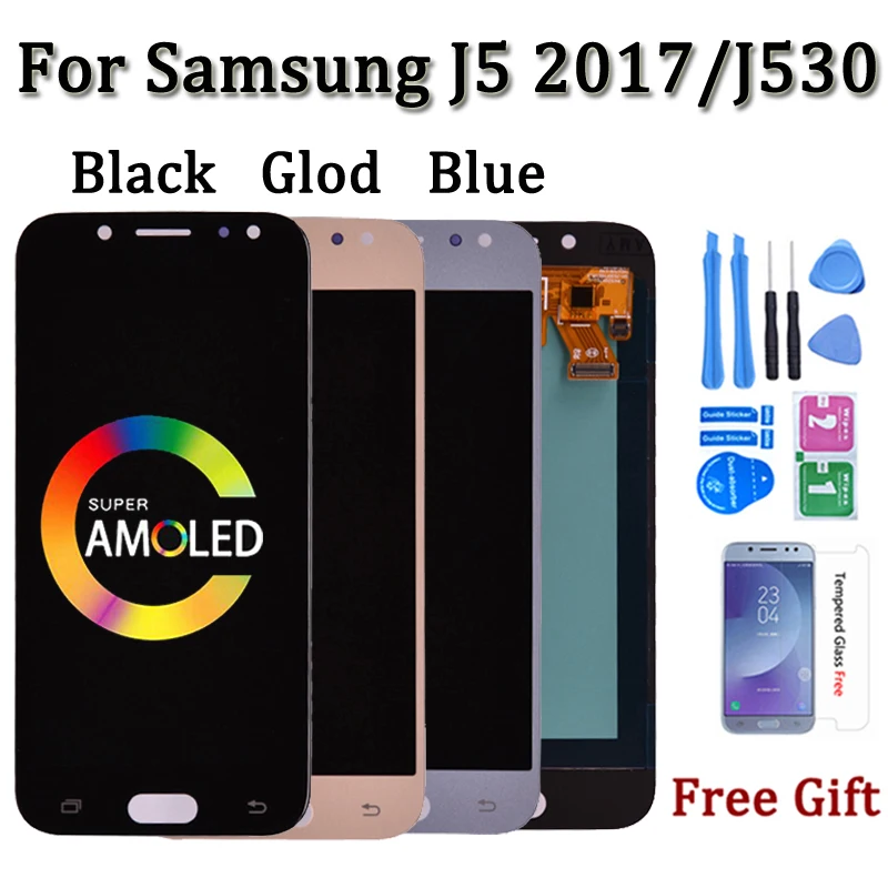 

Super Amoled LCD For Samsung J5 2017 J530 J530F LCD Display Touch Screen Digitizer Assembly lcd for J5 Pro 2017 J5 Duos