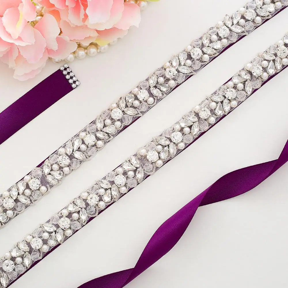 NZUK Beading Bridal Sash Crystal And Rhinestone Wedding Belt For Wedding Gown Handmade Wedding Accessories 