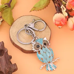 New Zircon Owl Style Keychain Fashion Versatile Jewelry Cute Shiny Metal Keychain Romantic Female Accessories Fine Bag Pendant