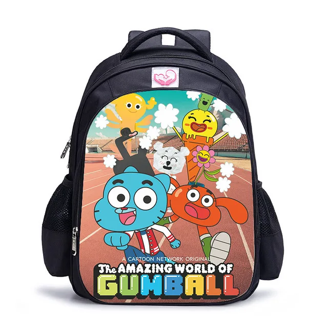 Mochila ortopédica de 16 pulgadas para niños y niñas, morral escolar con diseño de The Amazing World of Gumbal