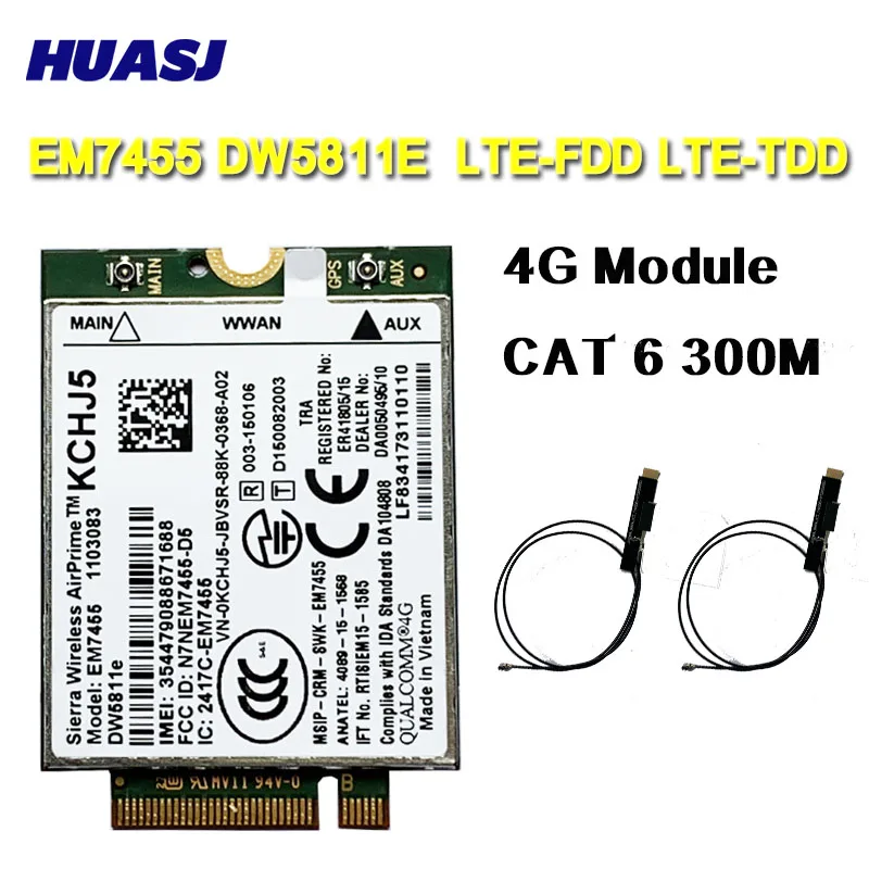 Huasj EM7455 DW5811E FDD/TDD LTE CAT6 4G Module 4G Card Gobi6000 WLAN Card for E7270 E7470 E7370 E5570 E5470