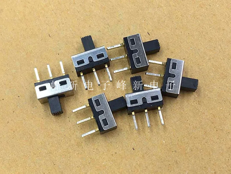 2Pcs 2-speed 3-pin toggle switch, single-row vertical sliding switch power supply, silver contact copper feet
