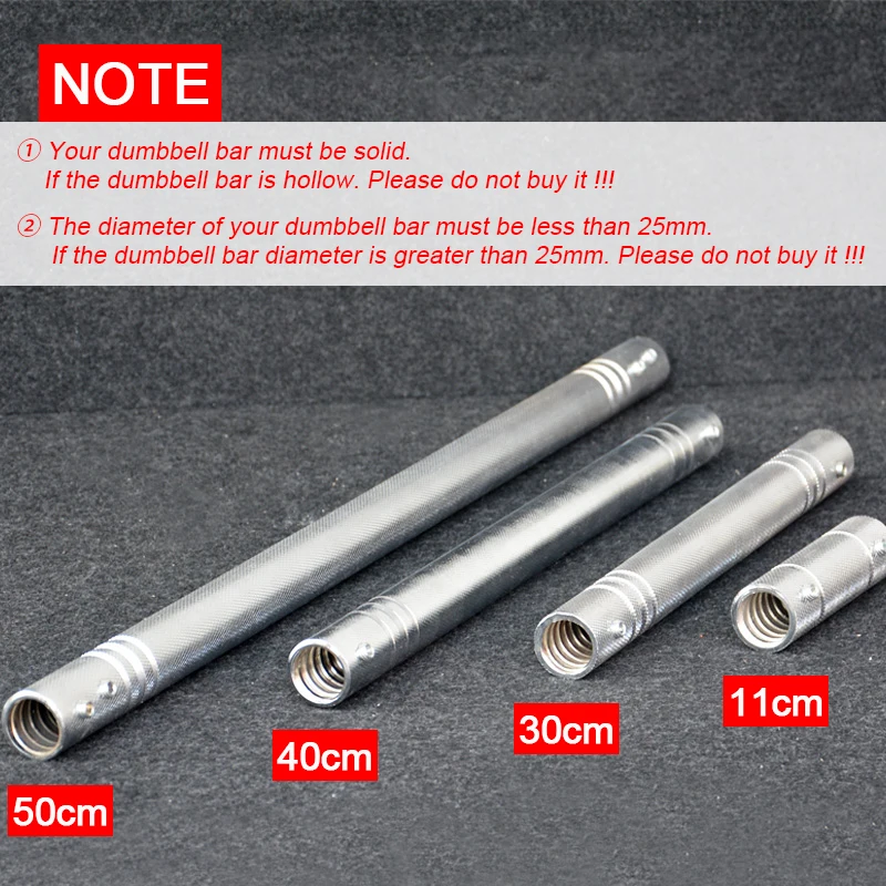 30CM/40CM/50CM Steel Dumbbell Connecting Rod Home Gym Wear Resisting Barbell Extension Bar Weight Lifting Attachment Accessories