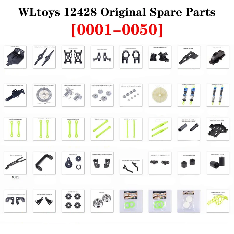 12428 Original Parts 0001-0050 Wltoys 12427 12423 RC Car Spare Parts rear axle/arm/wavefront box/gear/connecting /Suspension