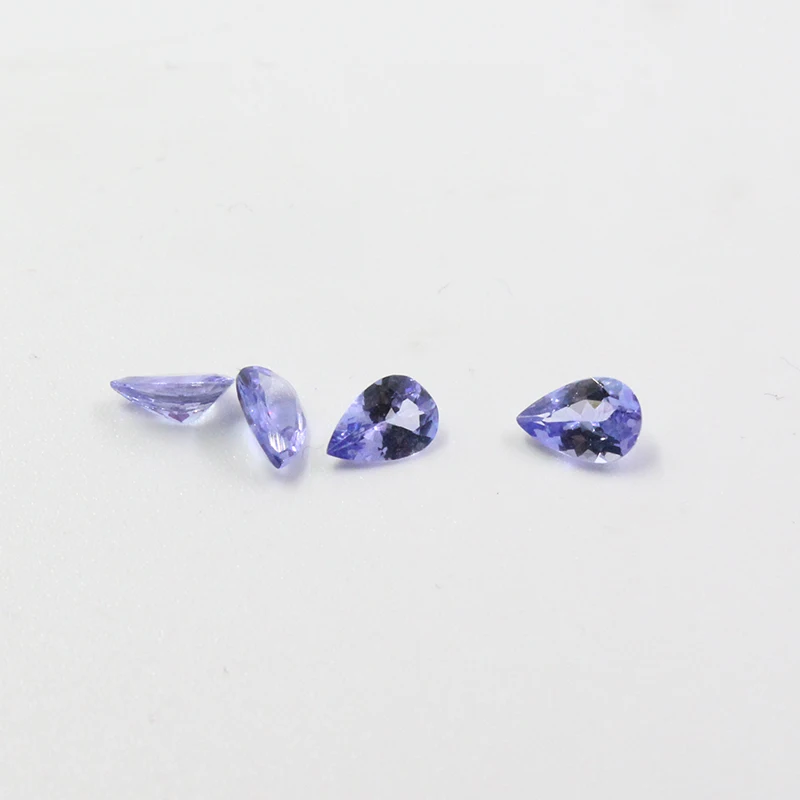 100% VVS Grade Tanzanite Loose Gemstone for Ring Making 4mm*6mm and 5mm*7mm Pear Cut Genuine Tanzanite  From Tanzaia