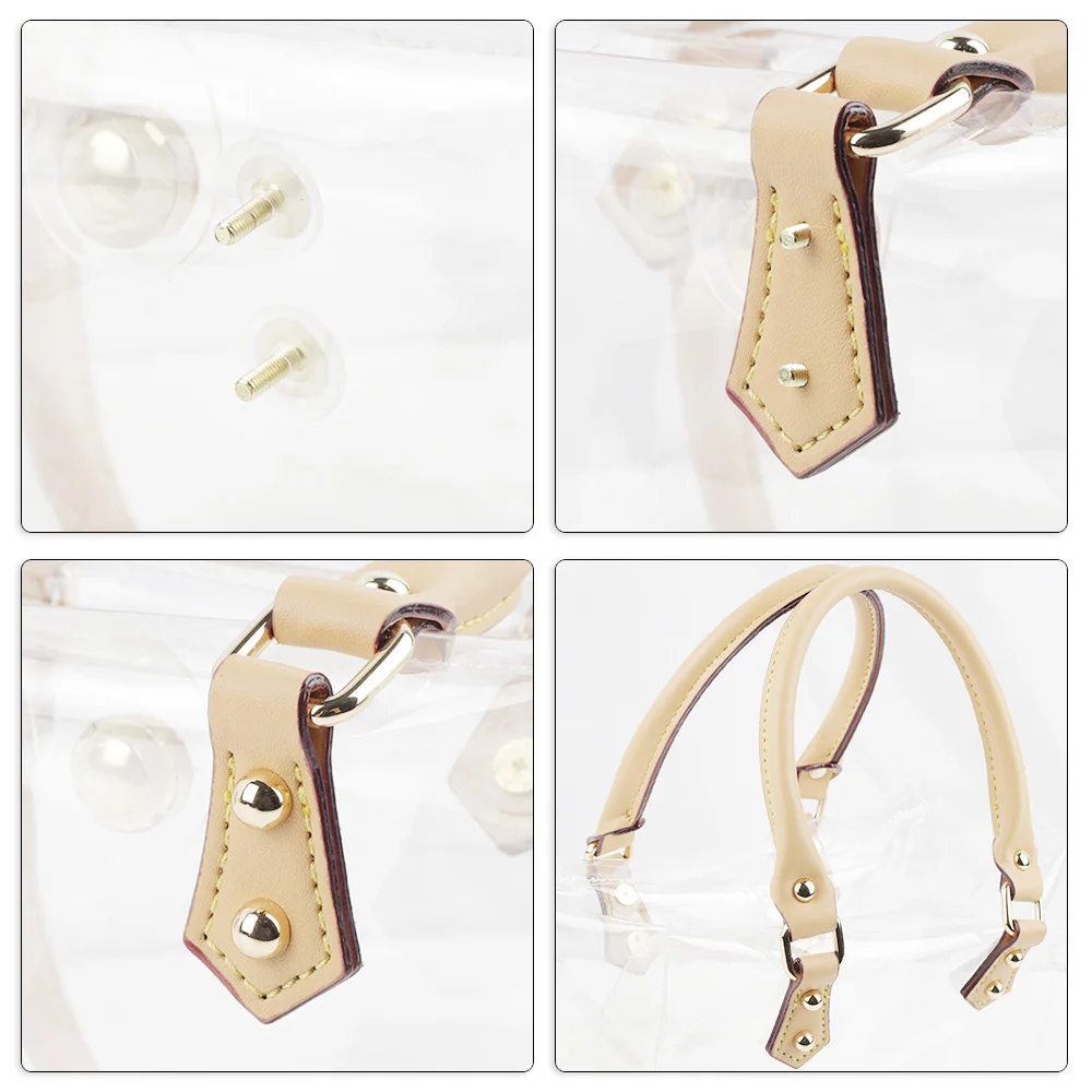 2pcs Leather Purse Handles Replacement Tote Bag Strap for Women DIY Handbag Shoulder Straps Bag Belt Handmade Accessories 40cm