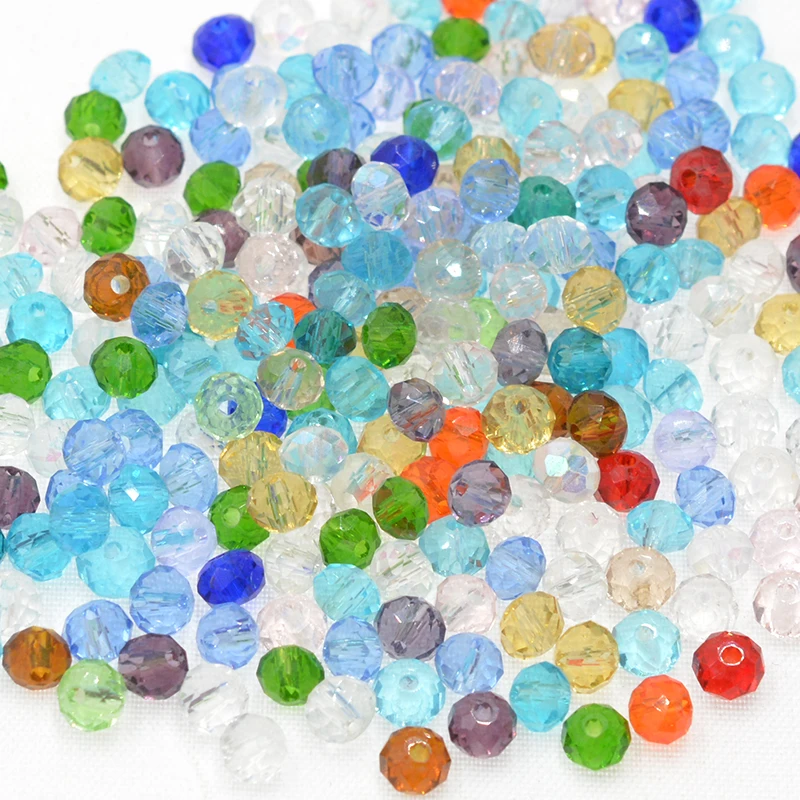 Cream Jades Multicolor 4/6mm AAA Upscale Beads Rondelle Shape Jewelry Findings Earring Glass Quartz Charms Bracelet Accessories