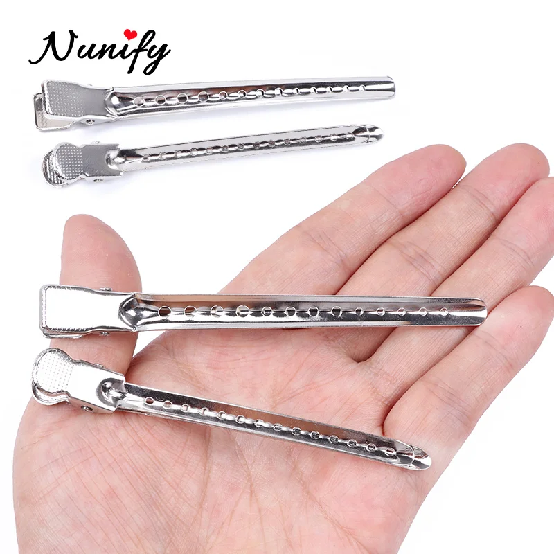 Nunify Pro Salon Làm Tóc Dụng Cụ Vịt Miệng Làm Tóc Tóc Kẹp Tóc Thép Không Gỉ Làm Tóc Sectioning Kẹp