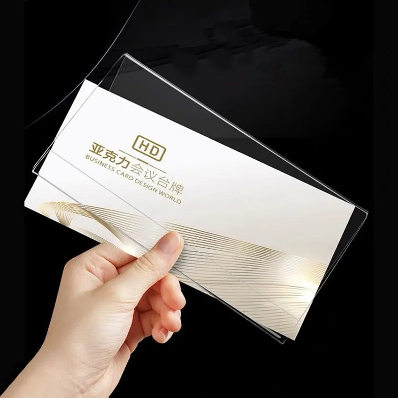 Double Side Acrylic Sign Holder, Wedding Table Number Name Card Stand, Preço Label Sign Display Stand, 90x60mm, 10 Pcs