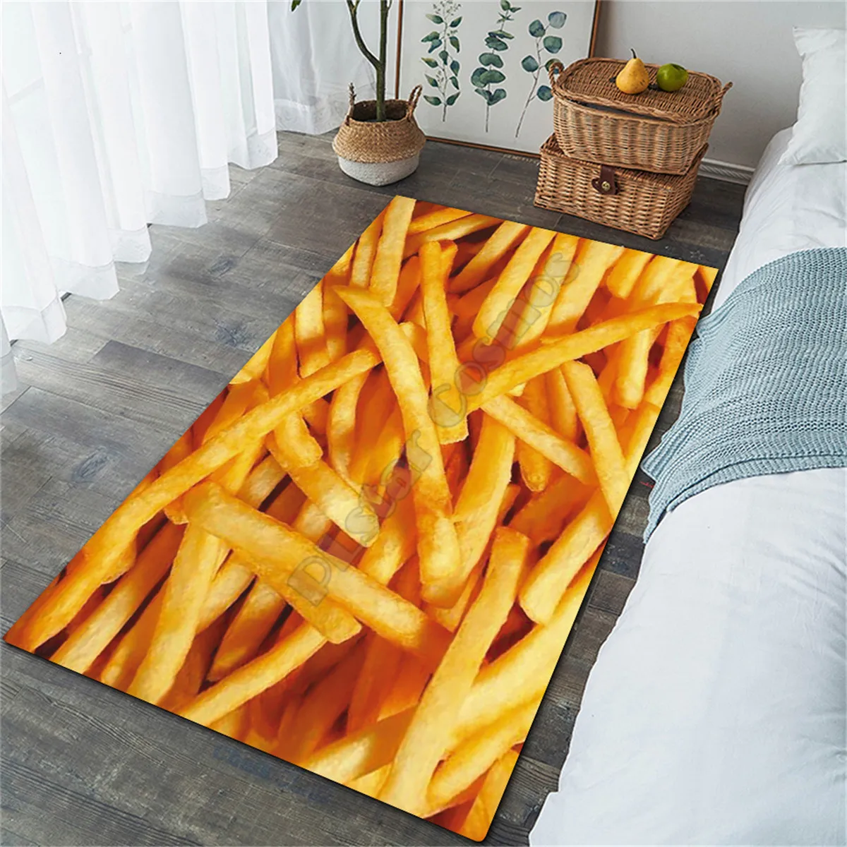 

French Fries Hamburger 3D All Over Printed Rug Mat Rugs Anti-slip Large Rug Carpet Home Decoration 03