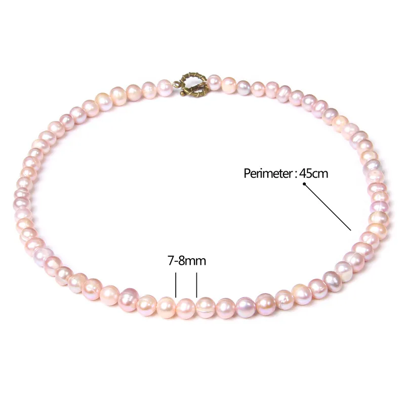 Trend Jewelry Purple Natural Pearls Necklaces Freshwater Pearls Beaded Necklaces for Women Female Pearl Choker Fashion Jewelry