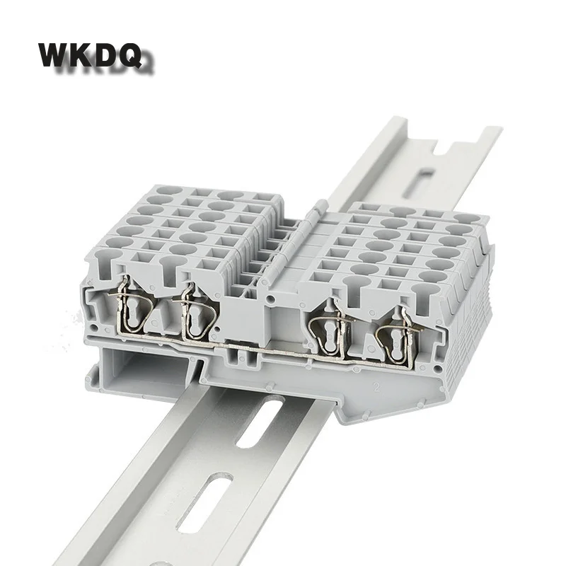 Wire Termin ST4-QU 10Pcs Spring-cage 4 Conductors Plug ST 4 QUATTRO 4mm2 Wire Electrical Connector Din Rail Terminal Block